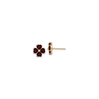 Garnet Clover Stud Earrings (14K) main - Popular Jewelry - New York