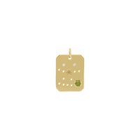 Gemini Peridot and Diamond Zodiac Constellation Pendant yellow (14K) front - Popular Jewelry - New York