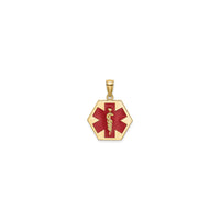 Golden Hexagonal Medical Medal (14K) front - Popular Jewelry - New York