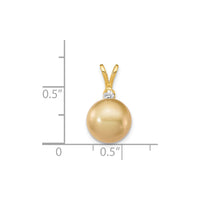 Golden Saltwater Cultured South Sea Pearl Diamond Pendant (14K) scale - Popular Jewelry - New York
