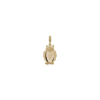 Great Horned Owl Pendant (14K) front - Popular Jewelry - New York