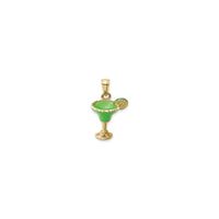 Green Martini Cocktail Drink Enamel Pendant (14K) front - Popular Jewelry - New York