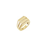 Grooved Rectangle Signet Ring yellow (14K) main - Popular Jewelry - New York