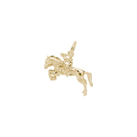 Horse with Rider Charm yellow (14K) main - Popular Jewelry - New York