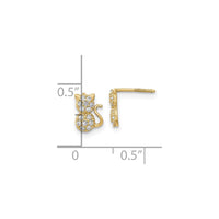 Icy Cat Screw Back Stud Earrings (14K) scale - Popular Jewelry - New York