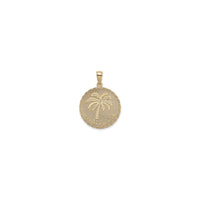 Jamaica Palm Tree Disc Pendant (14K) front - Popular Jewelry - New York