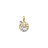 Lady Liberty Disc Pendant (14K) front - Popular Jewelry - New York