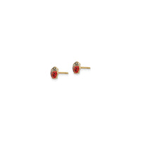 Ladybug Enamel Stud Earrings (14K) side - Popular Jewelry - New York