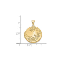 Leaf Imprint Round Photo Locket (14K) scale - Popular Jewelry - New York