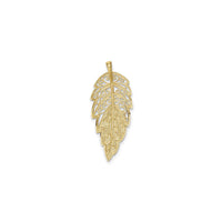 Leaf Multi-texture Pendant (14K) back - Popular Jewelry - New York
