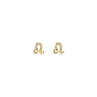 Leo Zodiac Sign Stud Earrings (14K) front - Popular Jewelry - New York