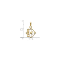 Lighthouse Rhombus Compass Pendant (14K) scale - Popular Jewelry - New York