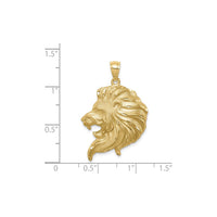 Lion Head Brushed Finish Pendant (14K) scale - Popular Jewelry - New York