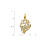 Lion Head Profile Cut-Out Pendant (14K) scale - Popular Jewelry - New York