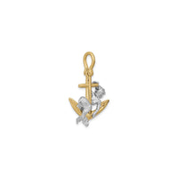 Mermaid on Anchor Pendant (14K) diagonal - Popular Jewelry - New York