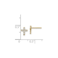 Mini Icy Cross Stud Earrings (14K) scale - Popular Jewelry - New York