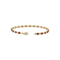 Mozambique Garnet Line Bracelet yellow (14K) lock - Popular Jewelry - New York