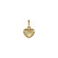 Natural Solitaire Diamond Heart Pendant (14K) front - Popular Jewelry - New York
