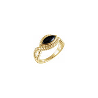 Onyx Bezel-Set Rope Ring (14K) main - Popular Jewelry - New York