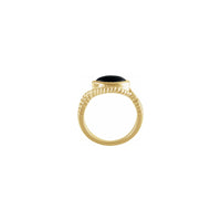Onyx Bezel-Set Rope Ring (14K) setting - Popular Jewelry - New York