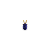 Oval Blue Sapphire Pendant (14K) front - Popular Jewelry - New York