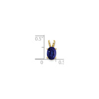 Oval Blue Sapphire Pendant (14K) scale - Popular Jewelry - New York