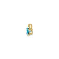 Oval Blue Topaz Pendant (14K) side - Popular Jewelry - New York
