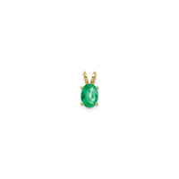Oval Emerald Pendant (14K) front - Popular Jewelry - New York
