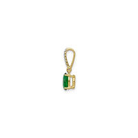 Oval Emerald and Diamond Bail Pendant (14K) side - Popular Jewelry - New York