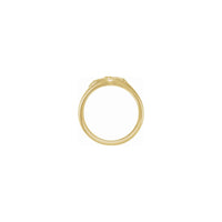 Oval Floral Signet Ring yellow (14K) setting - Popular Jewelry - New York
