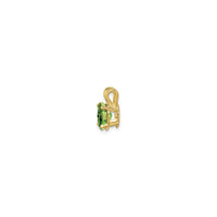 Oval Peridot Pendant (14K) side - Popular Jewelry - New York