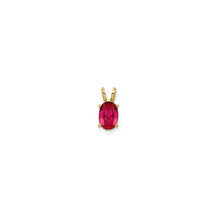 Oval Ruby Pendant 7x5 (14K) front - Popular Jewelry - New York