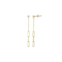 Paperclip Three-Links Duster Earrings (14K) main - Popular Jewelry - New York