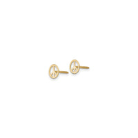 Peace Sign Flat Stud Earrings (14K) side - Popular Jewelry - New York