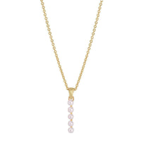 Pearl Initial Letter Necklace I (14K) front - Popular Jewelry - New York