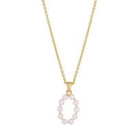 Pearl Initial Letter Necklace O (14K) front - Popular Jewelry - New York