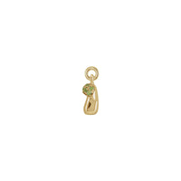 Peridot Mushroom Pendant (14K) side - Popular Jewelry - New York