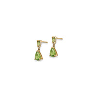 Peridot Teardrop Golden Dangle Earrings (14K) side - Popular Jewelry - New York