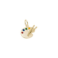 Petite Artist Palette Charm yellow (14K) main - Popular Jewelry - New York