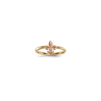 Pink Fleur de Lis Gold Ring (14K) main - Popular Jewelry - New York