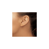 Plain Cross Friction Stud Earrings (14K) preview - Popular Jewelry - New York