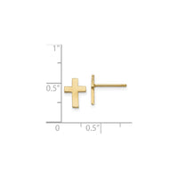 Plain Cross Stud Earrings (14K) scale - Popular Jewelry - New York