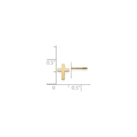 Plain Cross Stud Screw Back Earrings (14K) scale - Popular Jewelry - New York