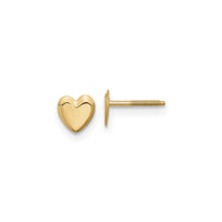 Plain Heart Dome Screw Back Stud Earrings (14K) main - Popular Jewelry - New York