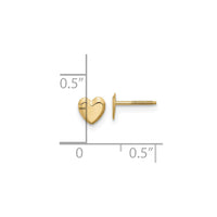 Plain Heart Dome Screw Back Stud Earrings (14K) scale - Popular Jewelry - New York