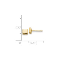 Plain Square Stud Earrings (14K) scale - Popular Jewelry - New York