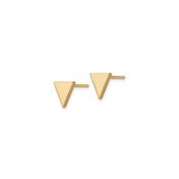 Plain Triangle Stud Earrings yellow (14K) side - Popular Jewelry - New York
