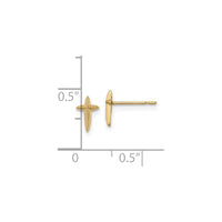 Pointy Cross Friction Stud Earrings (14K) scale - Popular Jewelry - New York