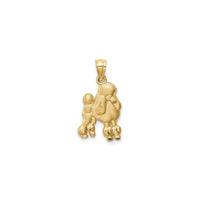 Poodle Dog Matte Finish Pendant (14K) front - Popular Jewelry - New York