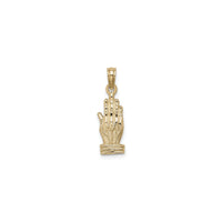 Praying Hands 3D Pendant (14K) back - Popular Jewelry - New York